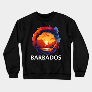 Barbados Sunset (with White Lettering) Crewneck Sweatshirt